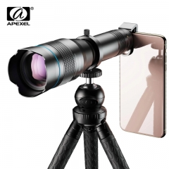 APEXEL HD 60X metal telescopic telephoto lens monocular mobile lens + optional expandable tripod for iPhone Huawei all smartphones