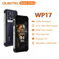 OUKITEL WP17 Helio G95 Octa Core Android 11 6,78" HD + Display 8GB + 128GB 8300mAh 64MP IR Nacht-vision Kamera NFC Wasserdichte robustes Smartphone