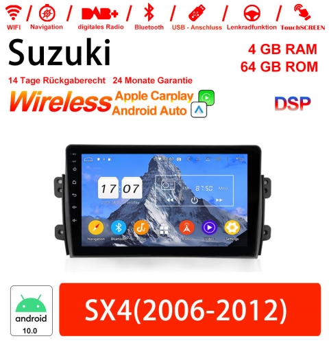 9 pouces Android 13.0 Autoradio / multimédia 4Go de RAM 64Go de ROM pour Suzuki SX4 2006-2012 avec WiFi NAVI Bluetooth USB