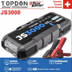 TOPDON JS3000 Power Bank 3000A Car Jump Starter 24800Mah 12V Car Lead-acid Battery Booster(9L Gas/7L Diesel)