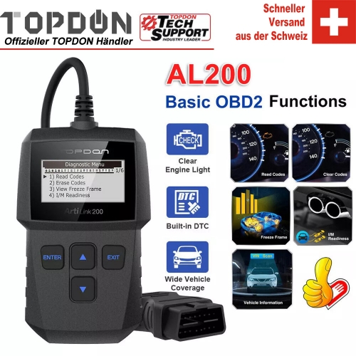TOPDON ArtiLink 200 Scanner automatique OBD2 professionnel OBDII moteur Code lecteur OBD 2 voiture OBD outil de Diagnostic Multi langues