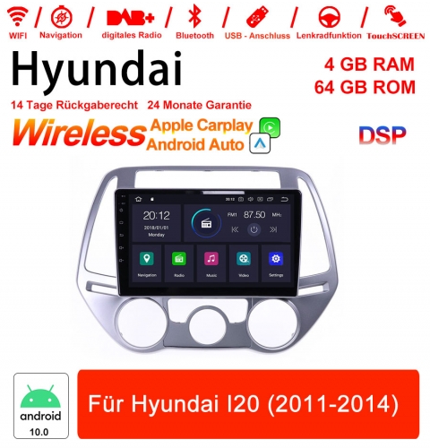 9 pouces Android 10.0 Autoradio / Multimedia 4 Go de RAM 64 Go de ROM pour Hyundai i20 2011-2014 Built-in carplay/android auto