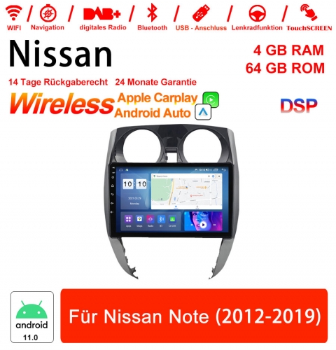 9 Zoll Android 11.0 Autoradio / Multimedia 4GB RAM 64GB ROM Für Nissan Note 2012-2019