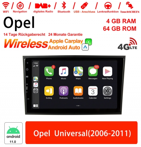 8 Inch Android 11.0 4G LTE Car Radio / Multimedia 4GB RAM 64GB ROM For Opel Universal(2006-2011)