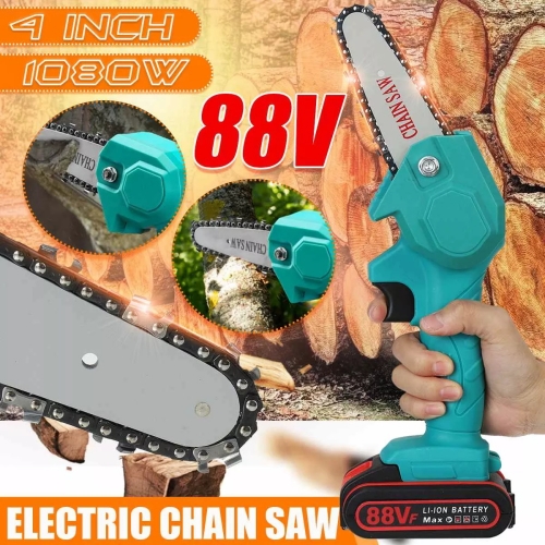 1080W 4 Inch 88VF Mini Electric Chainsaw Woodworking Pruning One Hand Saw Garden Tool