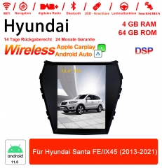 10 inch Qualcomm Snapdragon 665 8 Core Android 11.0  Car Radio / Multimedia 4GB RAM 64GB ROM for Hyundai Santa FE/IX45 2013-2021