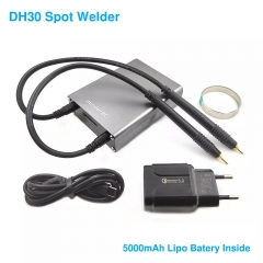 MinderRC DH30 OLED Screen Portable Spot Welding Machine For Max 0.15mm Nickel Strip Spot Welding Machine 18650 21700 5000mAh lipo Included