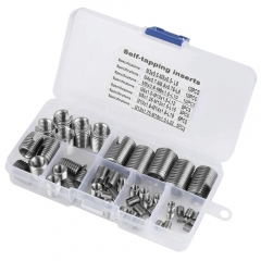 50 Pieces Stainless Steel Internal Thread Self Tapping Thread Inserts Set Thread Reinforcing Repair Tool M3-M12