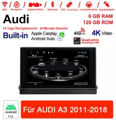 7 Inch Qualcomm Snapdragon 665 8 Core Android 11.0  Car Radio / Multimedia 6GB RAM 128GB ROM For AUDI A3 2011-2018 Built-in CarPlay