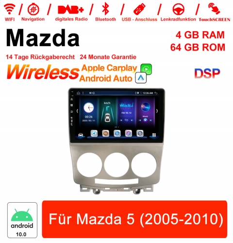 9 Zoll Android 10.0 Autoradio / Multimedia 4GB RAM 64GB ROM Für Mazda 5 2005-2010 Built-in carplay/android auto