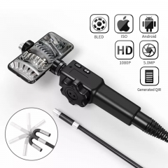 5.5 MM/6.2MM/8.5 MM 5.0 MP 180 Degree Steering Industrial Endoscope Borescope Cars Inspection Camera With 6 LED for iPhone Android