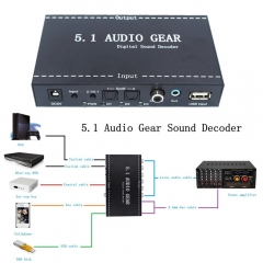 BK-A6L 5.1 Audio Gear Sound Decoder Digital Audio Converter Gear Surround Sound Rush Decoder For DVD Playe