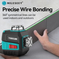 MiLESEEY 12 lignes 3D Green Laser Level Horizontal Et Vertical laser nivellement appareil niveau lignes laser