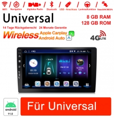 9 Zoll Android 11.0 4G LTE Autoradio / Multimedia 8GB RAM 128GB ROM Für Universal GPS Navigation Stereo Radio Built-in CarPlay / Android Auto