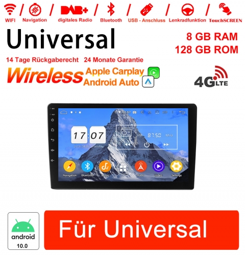 9 pouces Android 13.0 4G LTE Autoradio / Multimédia 8Go de RAM 128Go ROM pour Navigation GPS Universel Radio Stéréo Intégré Carplay