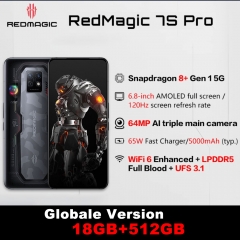 Nubia RedMagic 7S Pro 6.8'' Android 12 Qualcomm Snapdragon 8+Gen1 5G 18Go RAM 512Go ROM Smartphone 5000mAh Batterie