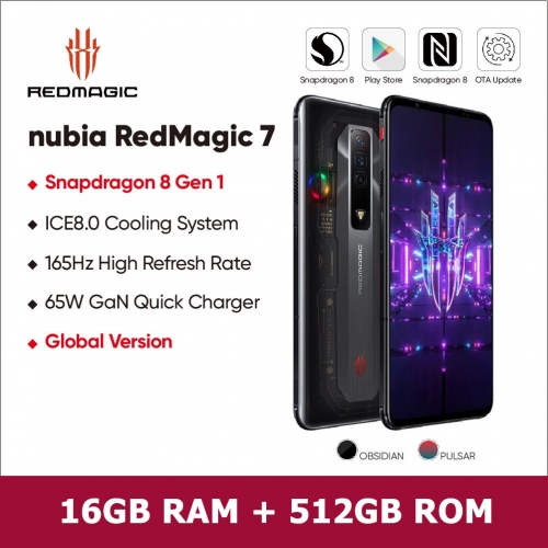 Nubia RedMagic  7 6.8'' Android 12 Qualcomm Snapdragon 8Gen1 5G 16Go RAM 512Go ROM Smartphone 4500 mAh Batterie