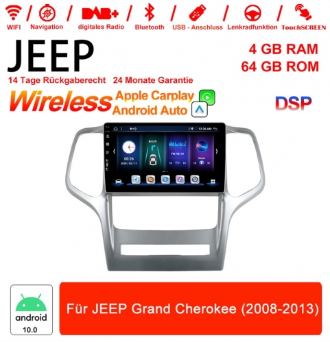 9 pouces Android 10.0 Autoradio / Multimedia 4 Go de RAM 64 Go de ROM pour JEEP Grand Cherokee 2008-2013 Built-in carplay/android auto