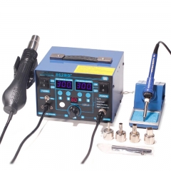 862BD Plus 220V 720W Hot Air Soldering Station 2 in 1 SMD Rework LED Digital Display Constant Temperature Soldering Station Hot Air Gun Solder Iron