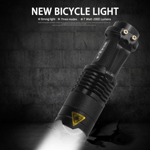 Vélo Lumière 7W 2000 Lumens 3 Mode LED Vélo Phare Étanche ZOOM Lampe de Poche BL0502