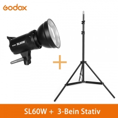 Godox SL-60W 60Ws 5600K White Version LED Video Light Studio Continuous Lamp for Camera DV Camcorder SL-60W + 3-leg tripod