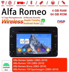 6.2 Zoll Android 12.0 Autoradio/Multimedia 4GB RAM 64GB ROM Für Alfa Romeo Spider 159 Brera 159 Sportwagon Built-in Carplay / Android Auto