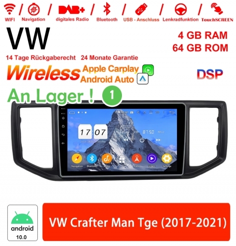 10 pouces Android 12.0 Autoradio / Multimédia 4 Go de RAM 64 Go ROM pour Für VW Crafter Man Tge (2017-2021)