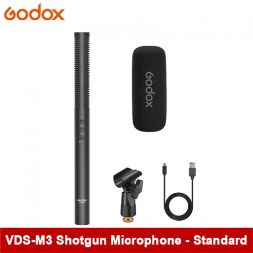 Godox VDS-M3 Shotgun Microphone Multi-functional Super Condenser Microphone Hypercardioid for Camera Camcorder for Live