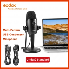 Godox UMic82 Multi-pattern USB Condenser Micophone Stereo Mode Type-C Bi-directional Omni-directional Cardioid micophone