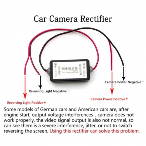 Auto Rückansicht Gleichrichter, 12V DC Power Relais Kondensator Filter  Anschluss für Backup-Auto Auto Kamera Filter