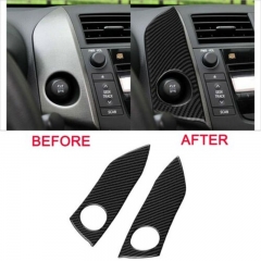 2Pcs Real Carbon Fiber Central Console Side Panel Cover For Toyota RAV4 2006-2012