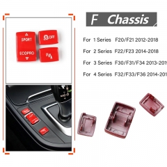 Red Gear Shift Button Cover Replace Kit For BMW 1 / 2 / 3 / 4 Serie F20 F22 F30 F32 2012-2019