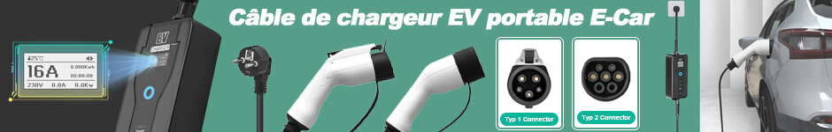 Câble de chargeur EV portable E-Car