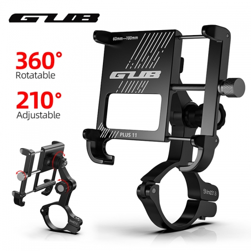 GUB PLUS 11 Aluminum Bike Phone Holder For 3.5" to 7.5" Device Bicycle Phone Stand Scooter Moto Mount Support Handlebar Clip