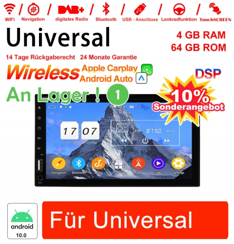 6.95 Zoll Android 12.0 Autoradio / Multimedia 4GB RAM 64GB ROM Mit DVD für Universal GPS Navigation Stereo Radio Built-in Carplay / Android Auto