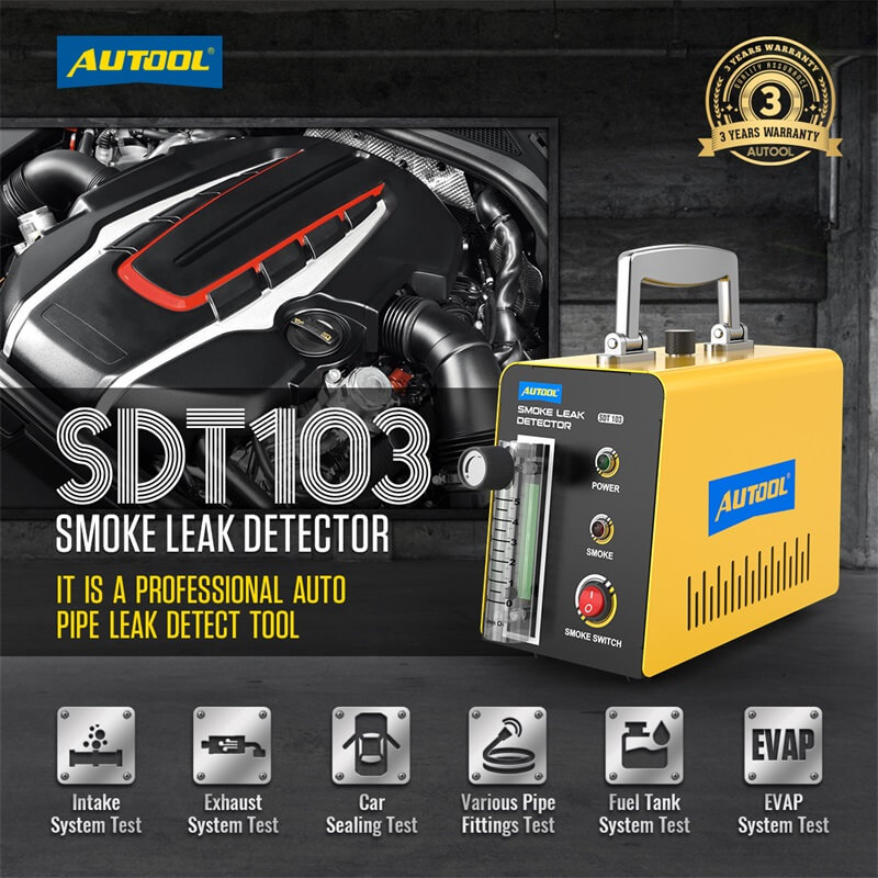 AUTOOL SDT103 détecteur de fuite de fumée de voiture 12V