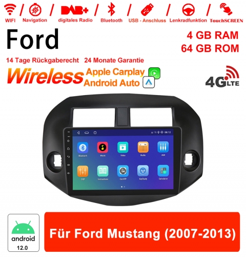 10 pouces Android 13.0 4G LTE Autoradio / Multimedia 4GB RAM 64GB ROM Pour Toyota RAV4 2007-2012 Carplay intégré / Android Auto