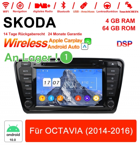 8 Zoll Android 12.0 Autoradio / Multimedia 4GB RAM 64GB ROM Für SKODA OCTAVIA Mit WiFi NAVI Bluetooth USB