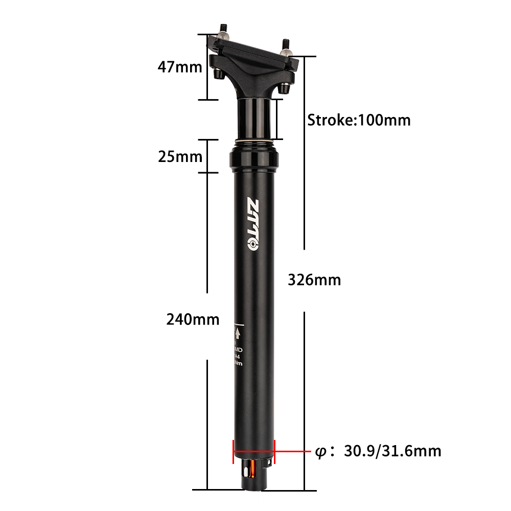 Tige de selle télécommandée pour vélo ZTTO