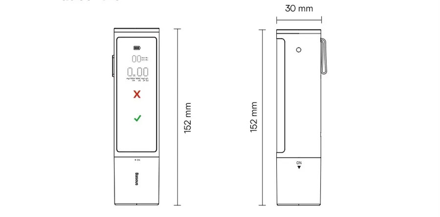 Baseus Hohe Genauigkeit Alkohol Tester