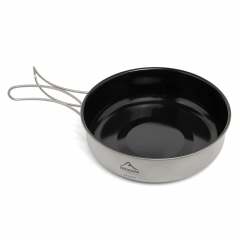 Widesea Camping Titanium Frying Pan Pot Bowl Ultra Light Plate Grill Picnic Cookware Tableware Cooking Utensils