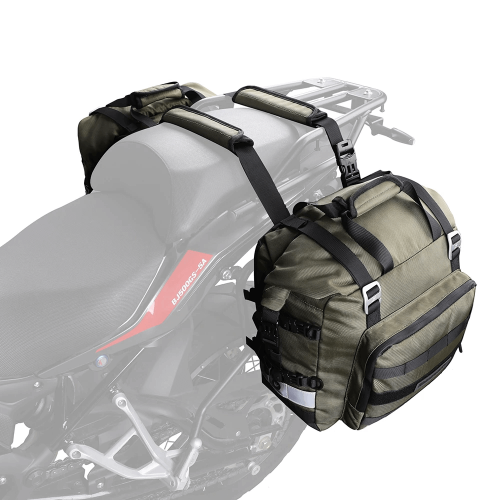 Rhinowalk sacoche latérale moto 2 pièces 20L sacoche moto selle universelle 2 côtés 100% étanche sac intérieur détachable