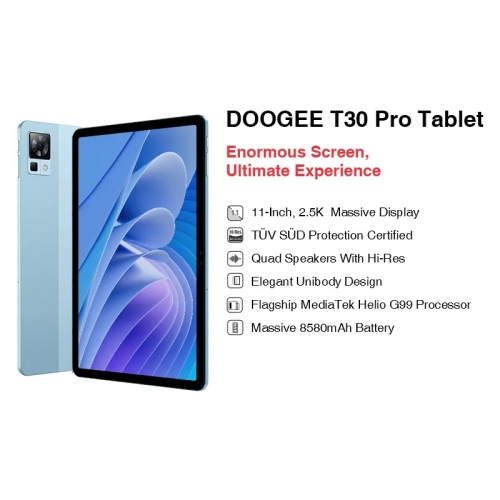 Tablette Doogee T30 pro 11 '' IPS 8 Go de RAM 256 Go de ROM Android 13 Tablette MediaTek helio