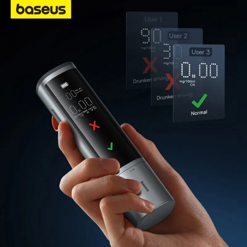 Baseus High Accuracy Breathalyzer Remind Driver Safety Portable Rechargeable Diagnosis Breathalyzer Alcometer