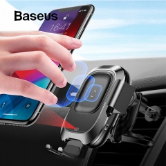 Baseus Support de téléphone de voiture pour iPhone Samsung Intelligent Infrared Qi Chargeur de voiture sans fil Air Vent Mount Support de téléphone po