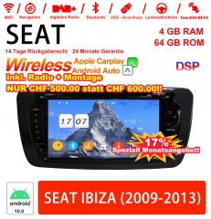 7 Zoll Android 12 Autoradio / Multimedia 4GB RAM 64GB ROM Für SEAT IBIZA 2009-2013 Mit WiFi NAVI Bluetooth USB
