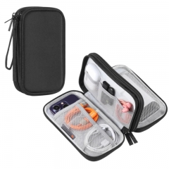 Electronic double layer storage bag for cables, charger, power bank, phones, earphones