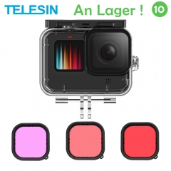 TELESIN 50M boîtier étanche sous-marin verre trempé boîtier de plongée couvercle filtre d'objectif pour GoPro Hero 9 10 11