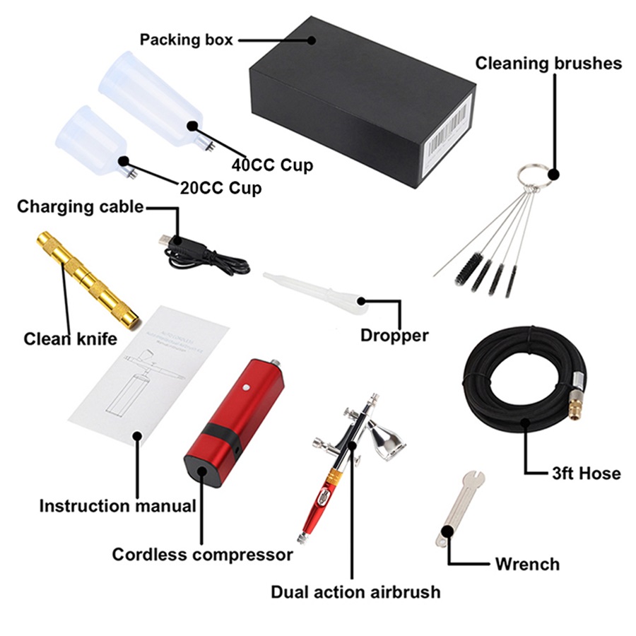 RIBO Tragbare Airbrush Auto Mini Air Pinsel 