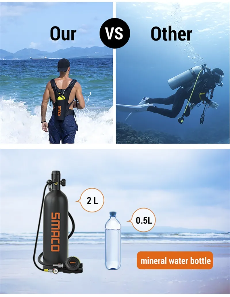 Smaco 2l mini scuba tank